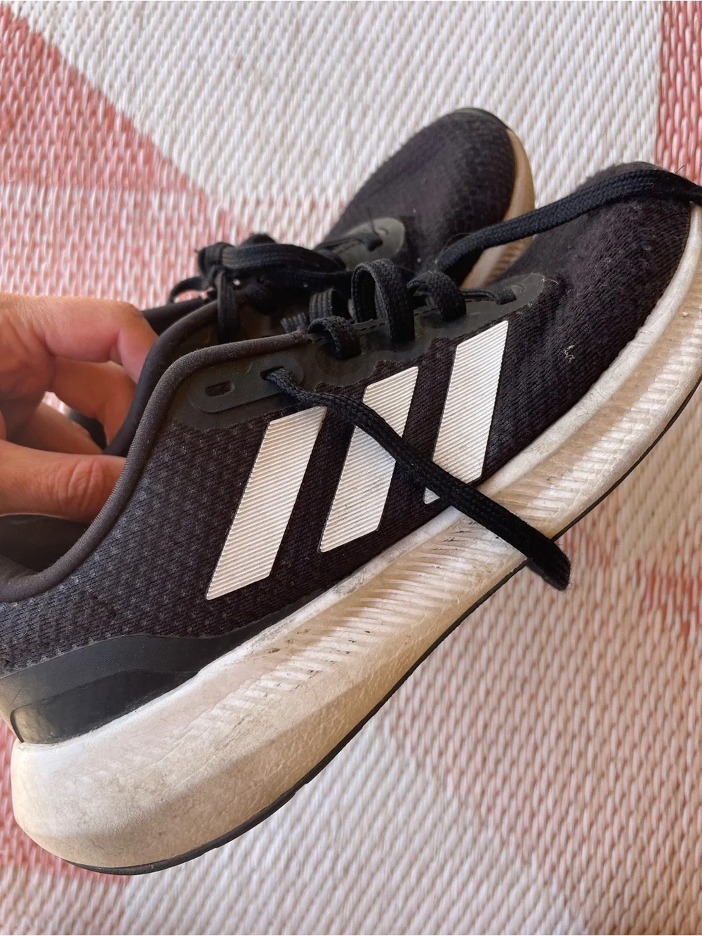 adidas Black and White Men’s Athletic Running Shoes